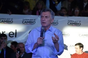 Mauricio Macri en 2019, durante u acto de campaña en el Colegio Inmaculada de la ciudad de Santa Fe. Crédito: Luis Cetraro
