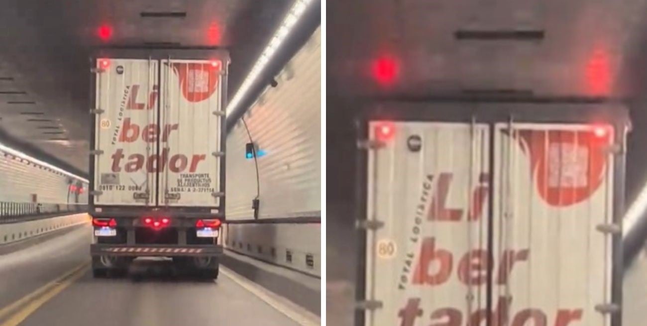 Susto en el Túnel Subfluvial: un camión excedido en altura circuló rozando el techo