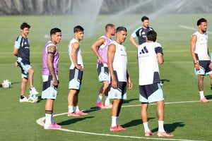 Los entrenamientos de Argentina este miércoles. Crédito: Reuters/Denny Medley