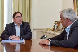 El subsecretario de Políticas Universitarias, Alejandro Álvarez, con Franco Bartolacci en una reunión anterior. Foto: Gentileza