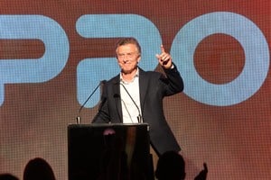 Macri cerró en el salón de Ríos de Gula la convocatoria del Pro para dirigentes de Santa Fe, Córdoba, La Pampa y Entre Ríos. Crédito: Manuel Fabatía