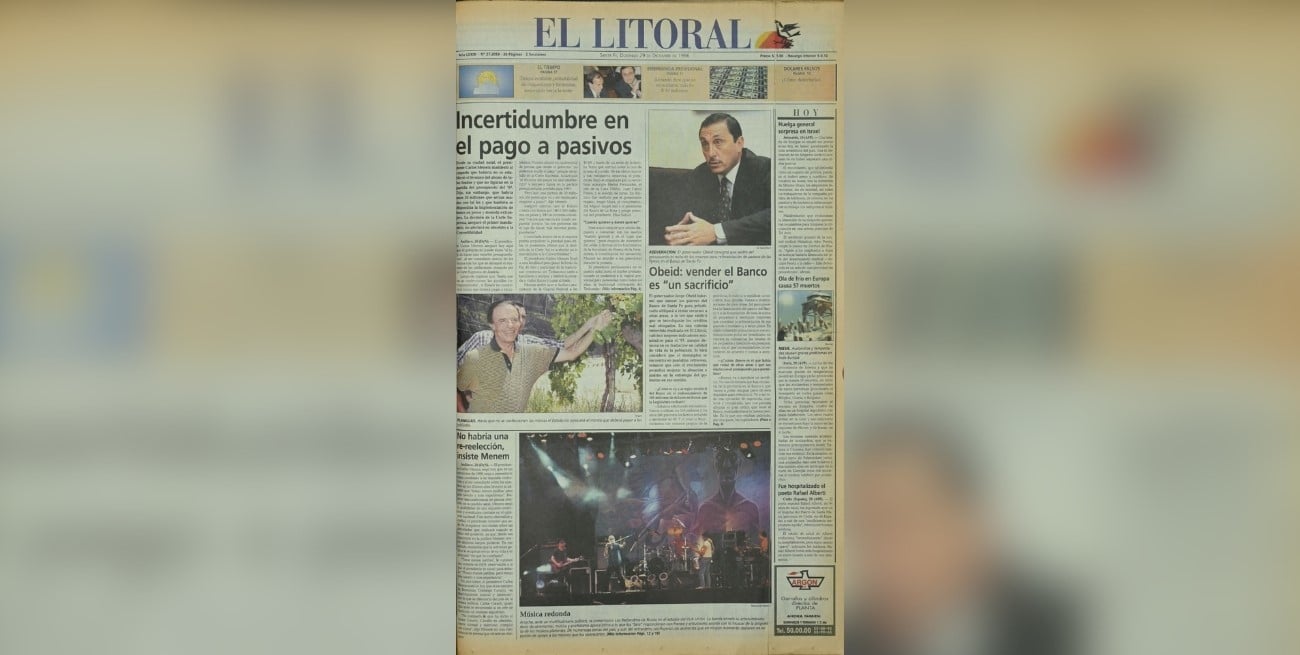Cuando los Redondos ocuparon la tapa de El Litoral con un ritual de fin de año en Santa Fe