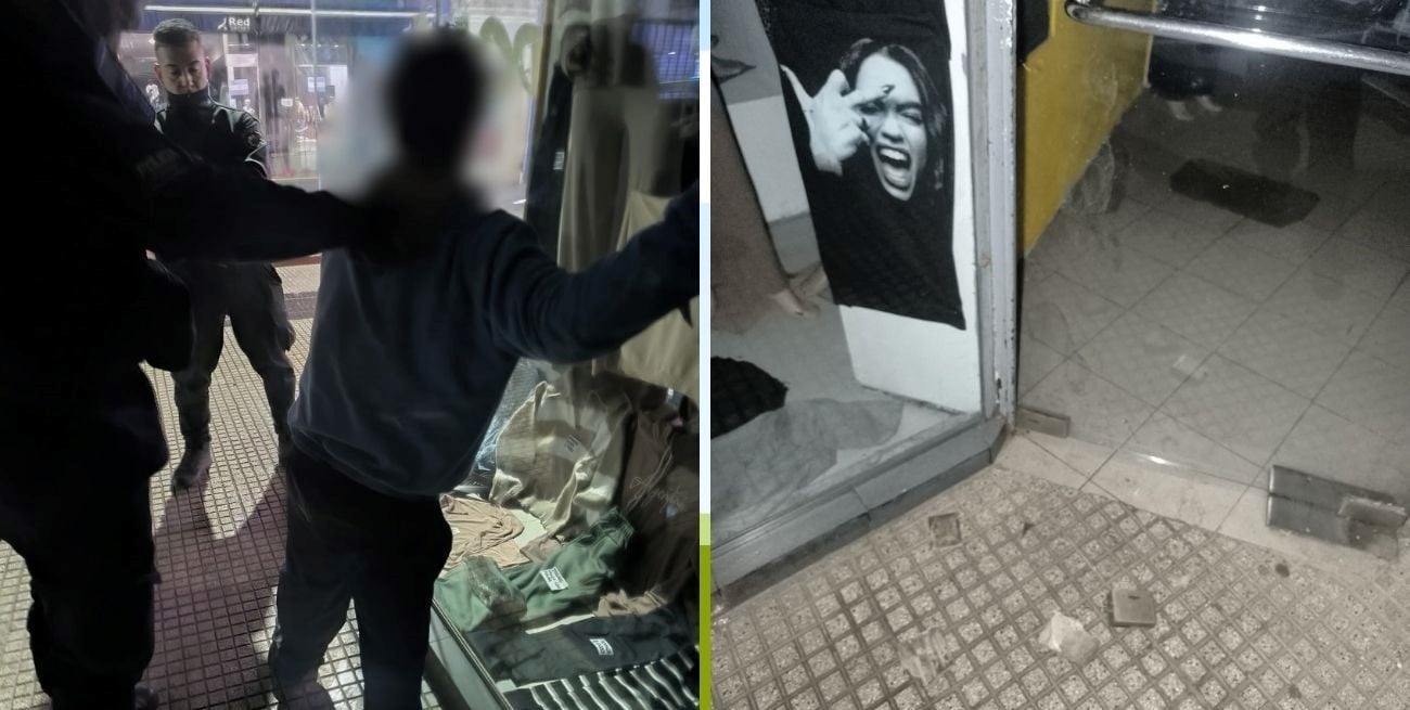 Rompió la puerta de un comercio en pleno centro y fue detenido