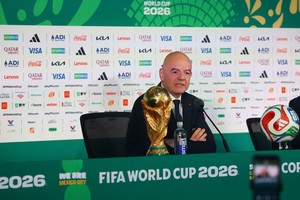 Gianni Infantino brindó una conferencia en el estadio Azteca antes del inicio del Mundial. Foto: Reuters