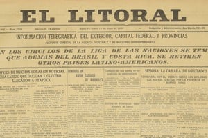 Detalle de la tapa de la edición del 14 de junio de 1926 de diario El Litoral.