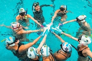 La selección argentina de hockey subacuático.