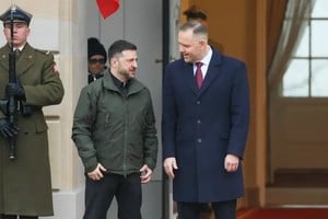Zelenski y Nawrocki, juntos, en una foto de archivo.