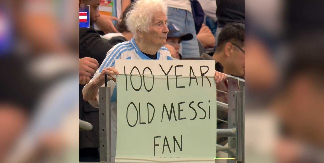 La mujer de 99 años fanática de Lionel Messi que emocionó a todos en el Mundial