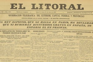 Detalle de la portada de la edición del 28 de junio de 1926 de diario El Litoral.
