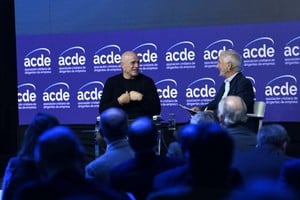 Felipe Contepomi y Eduardo Braun en el panel sobre "El liderazgo se juega en equipo".