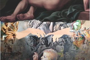 "Iniciando", obra de Hugo Lazzarini. Técnica: pintura.