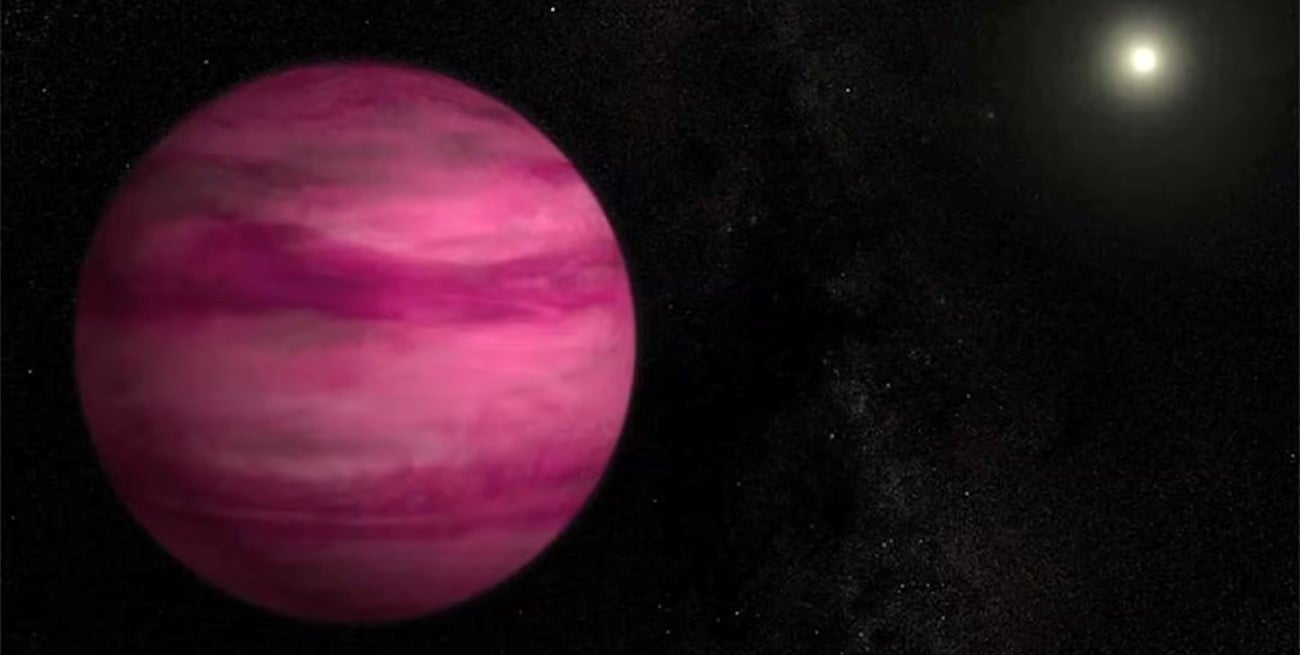 Detectaron posibles nubes de sal en un exoplaneta rosado