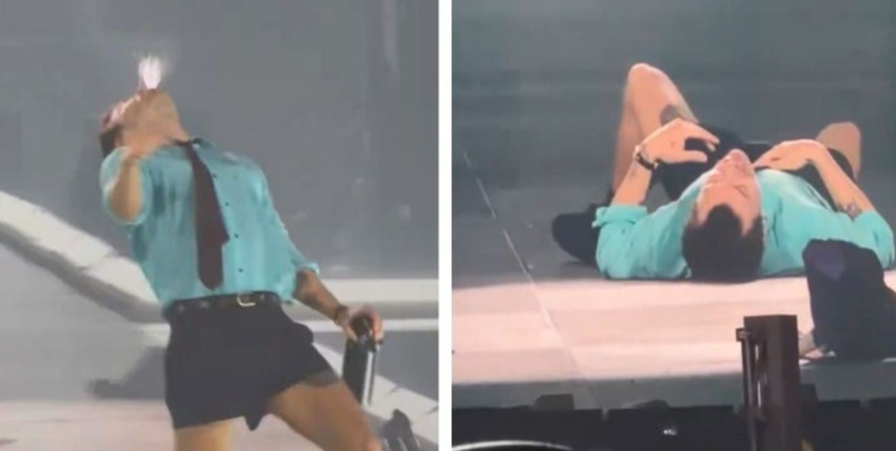 Harry Styles se atragantó con agua y preocupó a sus fans en pleno show en Wembley