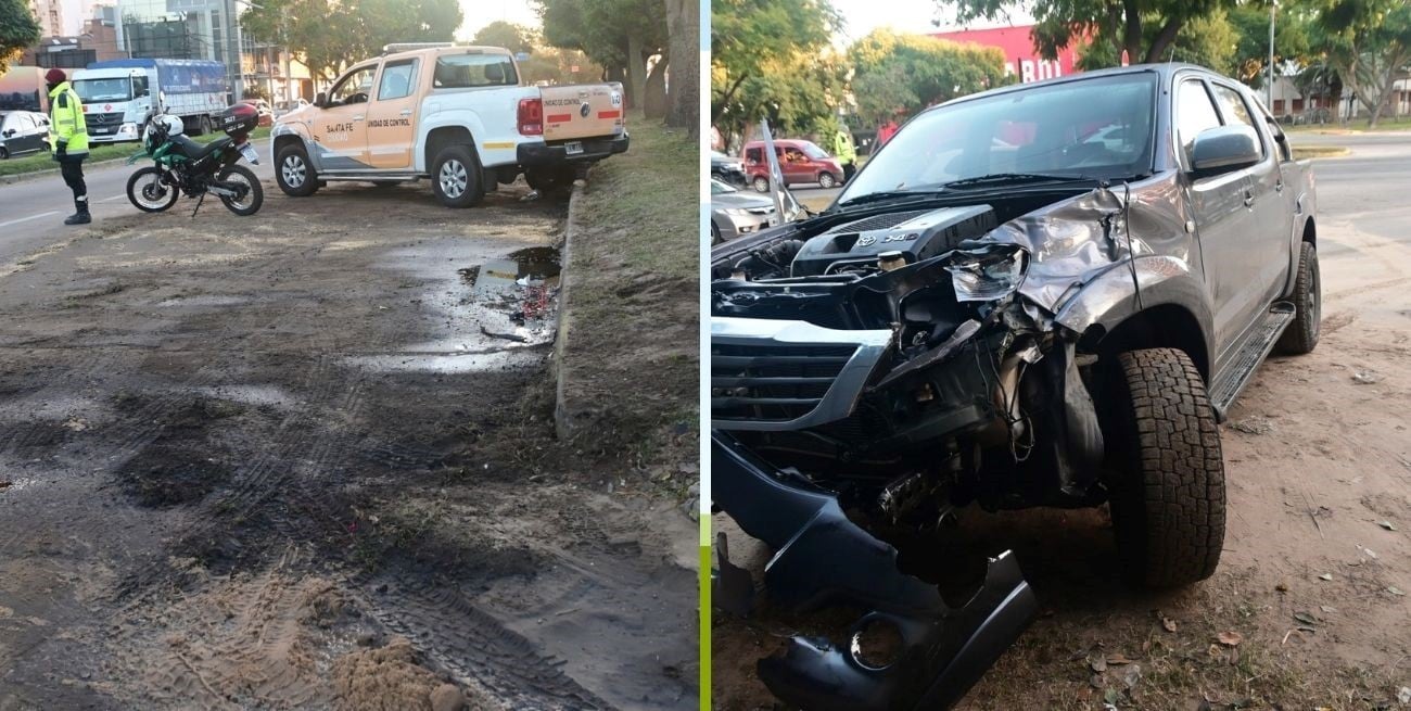 Derrame de combustible y choque en Alem, en el acceso al puente Oroño