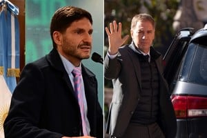 El gobernador de Santa Fe, Maximiliano Pullaro, junto al jefe de Gabinete de Nación, Diego Santilli.