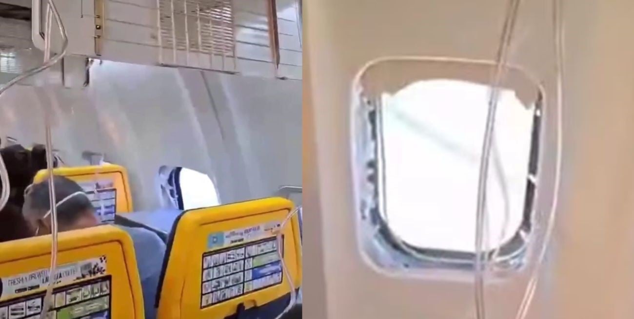Se rompió la ventanilla de un avión en pleno vuelo y los pasajeros salvaron a un hombre de ser succionado