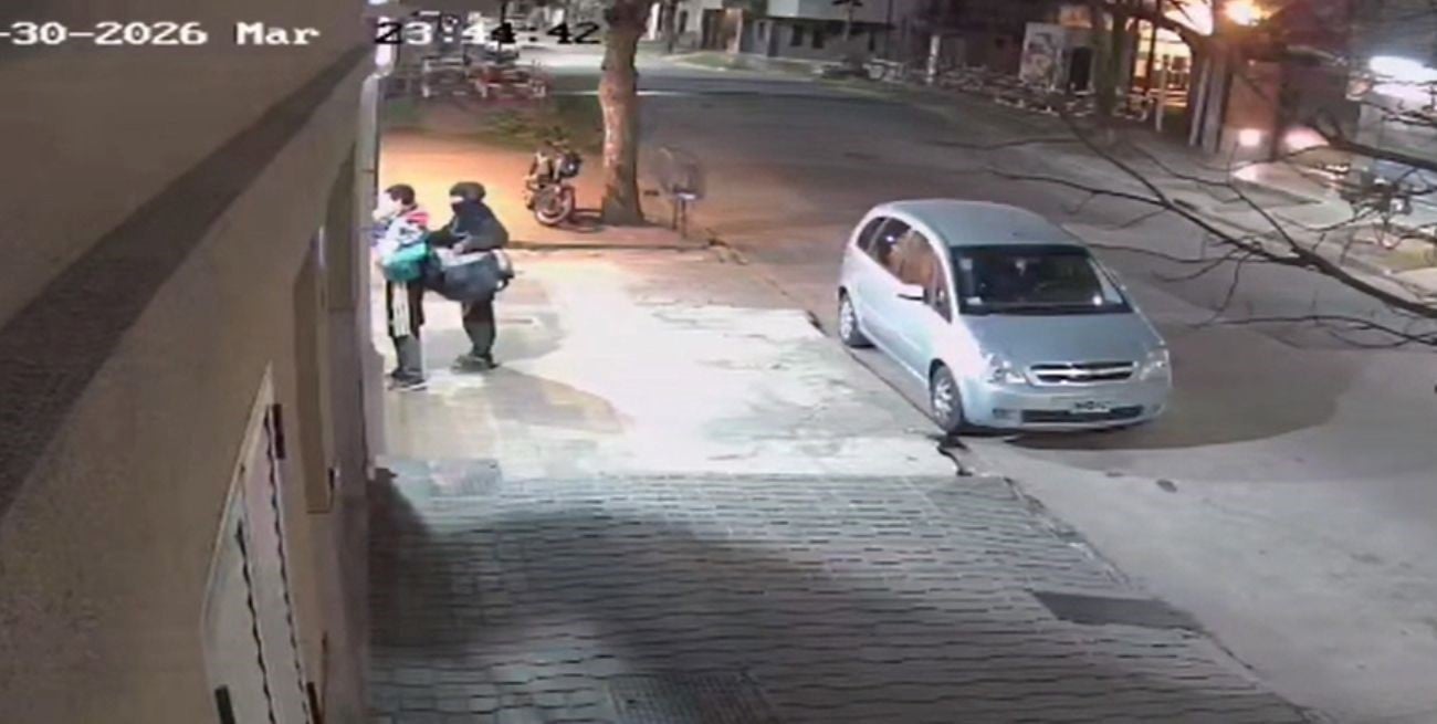 Videos: con una piedra y un cómplice, así robó un local comercial en Santa Fe