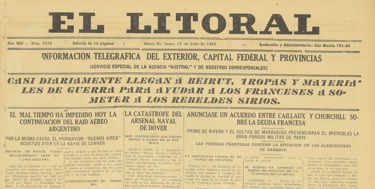 12 de julio de 1919: así era el mundo hace cien años, visto a través de El Litoral