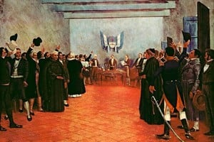 Representación pictórica del Congreso de Tucumán, asamblea constituyente y legislativa que tuvo su hito histórico el 9 de julio de 1816, cuando se proclamó la Declaración de la Independencia de las Provincias Unidas del Río de la Plata.