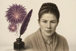 Representación gráfica de Laura Villanueva Rocabado (Hilda Mundy) en sus años juveniles.
