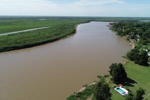 Imagen aérea del río Coronda en Sauce Viejo. Crédito: Fernando Nicola