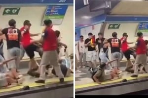 Tensión en el metro de Madrid: españoles atacaron a golpes a un hincha argentino