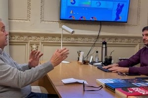 Gabriel Real, dirigente del Partido Demócrata Progresista (PDP) y actual secretario de Asuntos Legislativos de la provincia de Santa Fe junto al gobernador Maximiliano Pullaro.