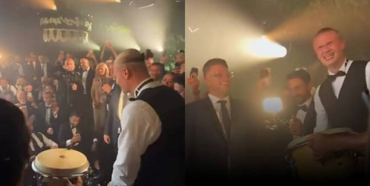 Haaland sorprendió en la boda de Donnarumma con el famoso remo vikingo que se hizo viral