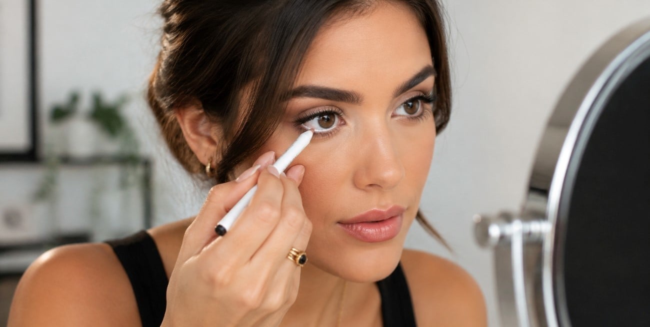 Cómo usar delineador blanco para agrandar los ojos y darles luminosidad