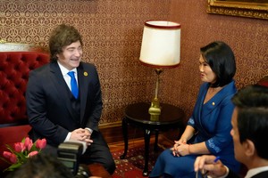 Javier Milei junto a la presidenta electa de Perú, Keiko Fujimori. Crédito: Presidencia
