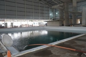 Comenzó el llenado de las piletas para probar los sistemas del nuevo complejo deportivo.