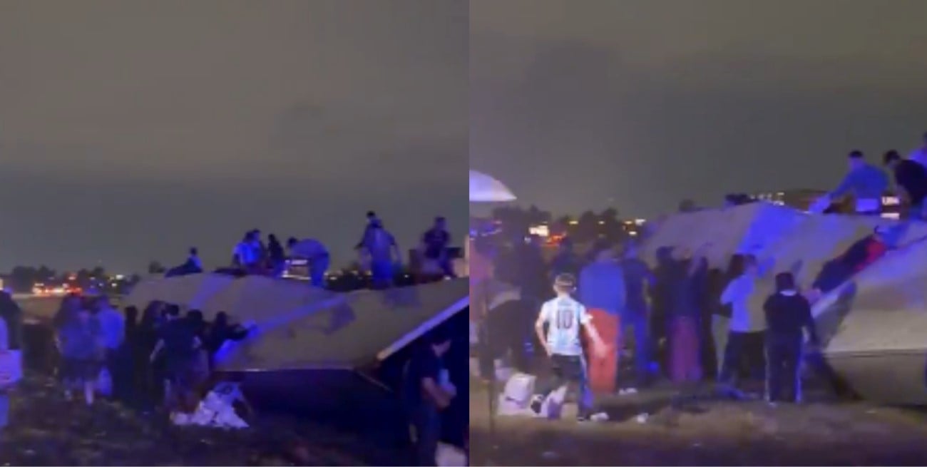 Volcó un camión con lácteos en la autopista Rosario-Córdoba y saquearon parte de la carga