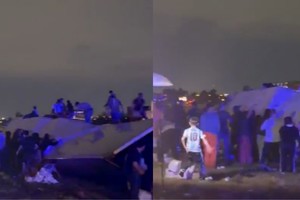 Camión con lácteos volcó en Rosario y vecinos se llevaron parte de la mercadería.