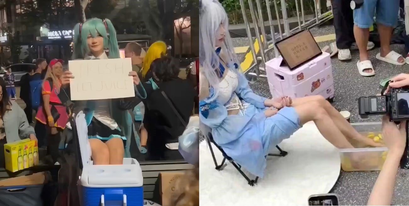 Escándalo viral en China: expulsan a cosplayers de una convención por vender "jugo de pies"