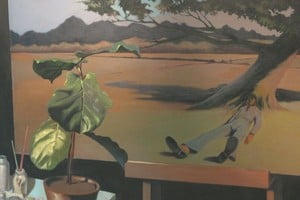 "Paisaje virtual" óleo sobre tela de 1980. Foto: Galería Jacques Martínez