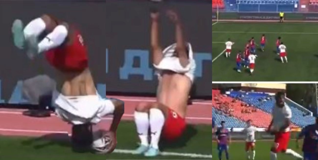 La increíble asistencia con un lateral con mortal que sorprendió al fútbol ruso