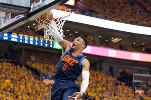 Westbrook terminó su carrera como líder histórico de la NBA con 209 triples-dobles. Foto: Reuters