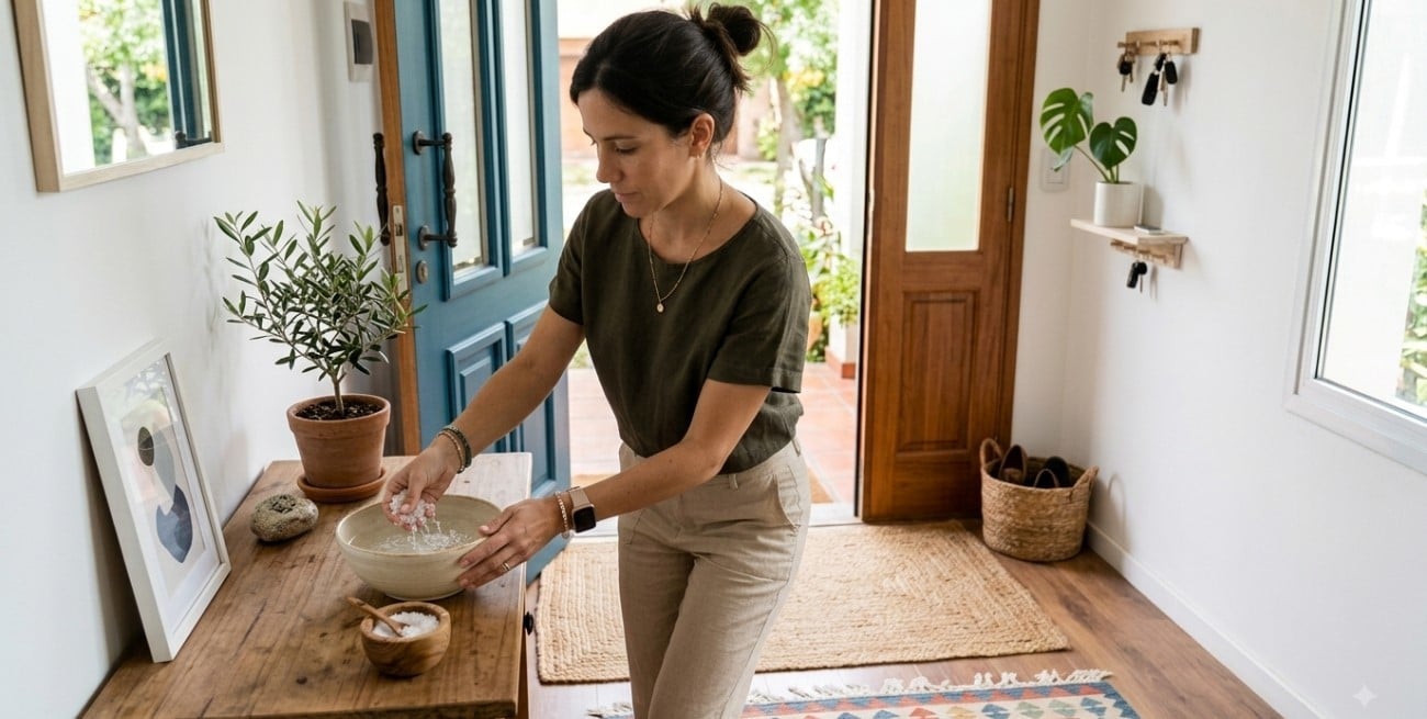 Por qué el Feng Shui recomienda colocar agua con sal cerca de la puerta