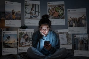 Las plataformas digitales hoy intensifican el fenómeno de comparación al exponernos de manera permanente a versiones idealizadas de la vida de los demás.  Foto: Gentileza UCSF.