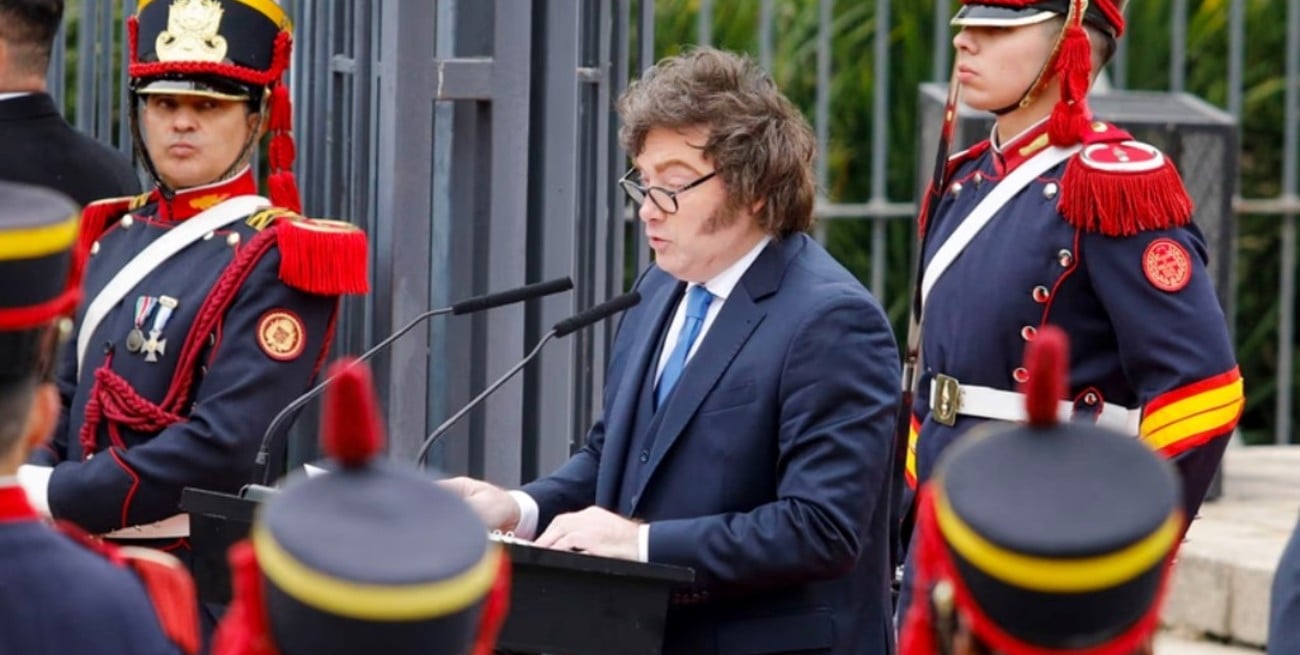 Milei volvió a escena y emparentó la gesta de San Martín con su plan de gobierno