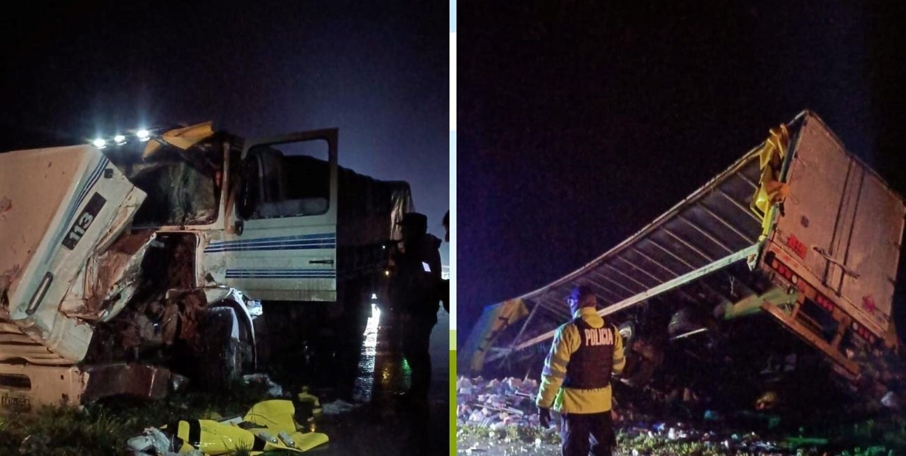 Choque entre dos camiones y corte total de la Ruta Nacional 11 en Recreo