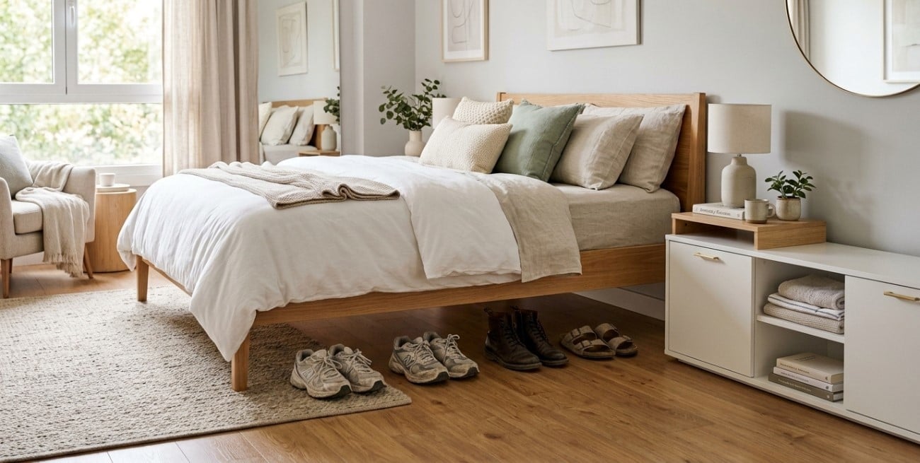 Por qué el Feng Shui recomienda no guardar zapatos debajo de la cama