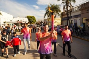 La antorcha presente en Gobernador Crespo y San Justo. Crédito: Gobierno de Santa Fe