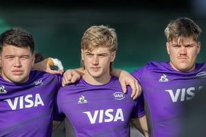 Diego Correa, Bautista Lescano y Martín Vaca en la  Concentración Nacional pre Américas Rugby Championship. Foto: Prensa UAR (Gonzalo Prados)