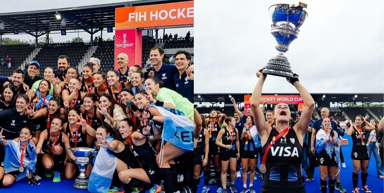 Así fue el momento en el que Las Leonas levantaron la Copa del Mundo