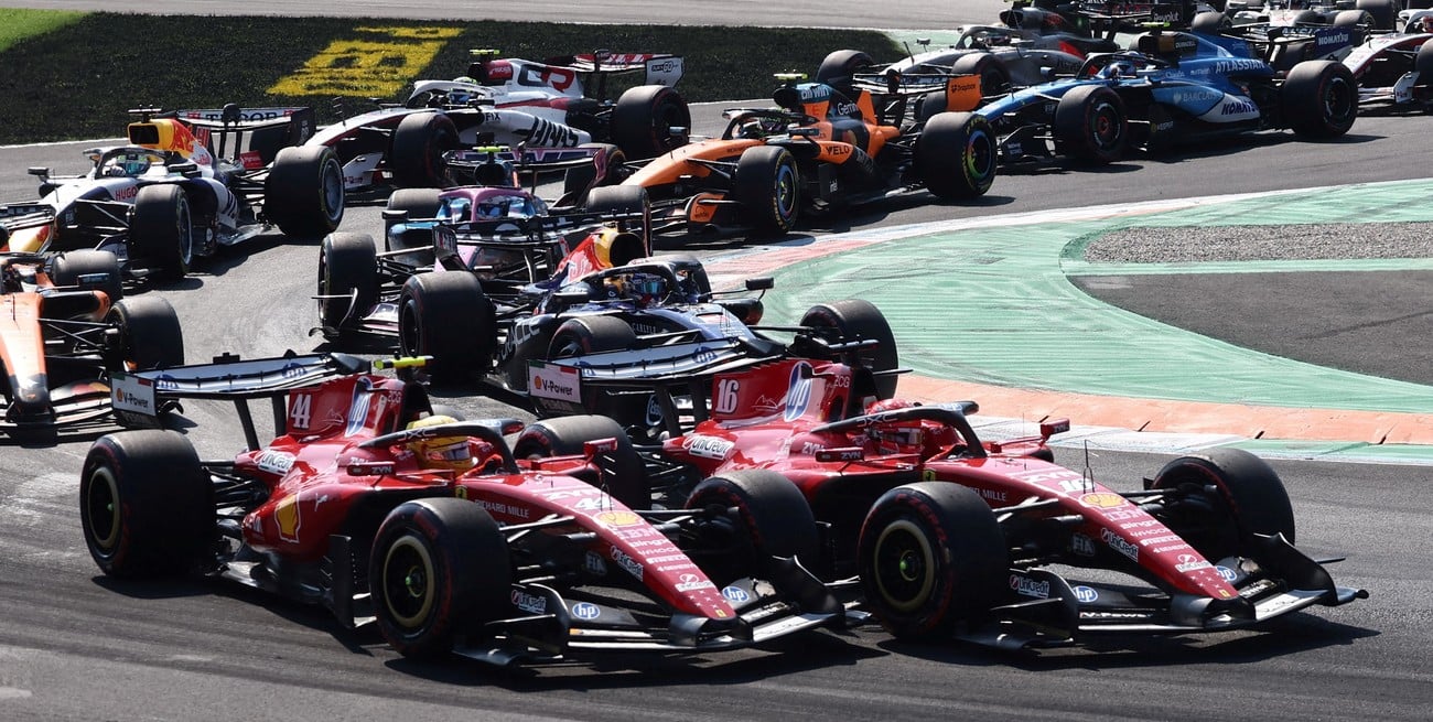 Increíble largada en Monza: Ferrari pasó de la pelea interna al golpe de Leclerc y Colapinto quedó cuarto