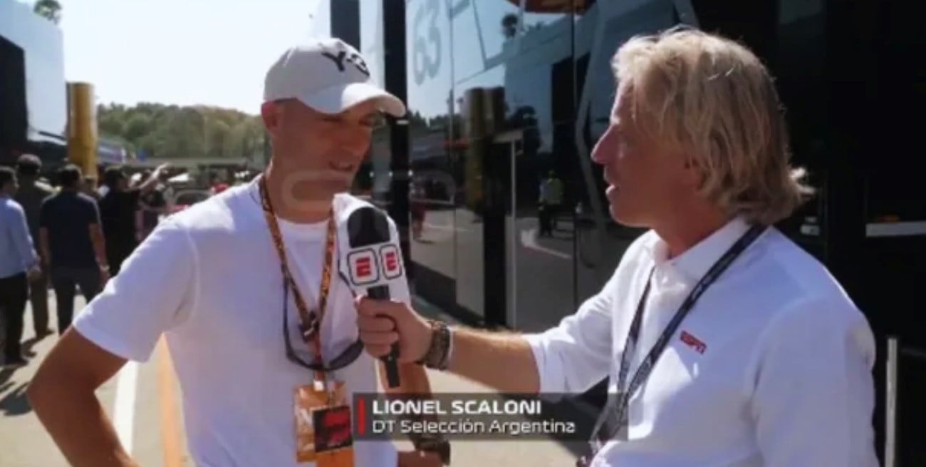 Lionel Scaloni llegó a Monza para alentar a Franco Colapinto antes del GP de Italia
