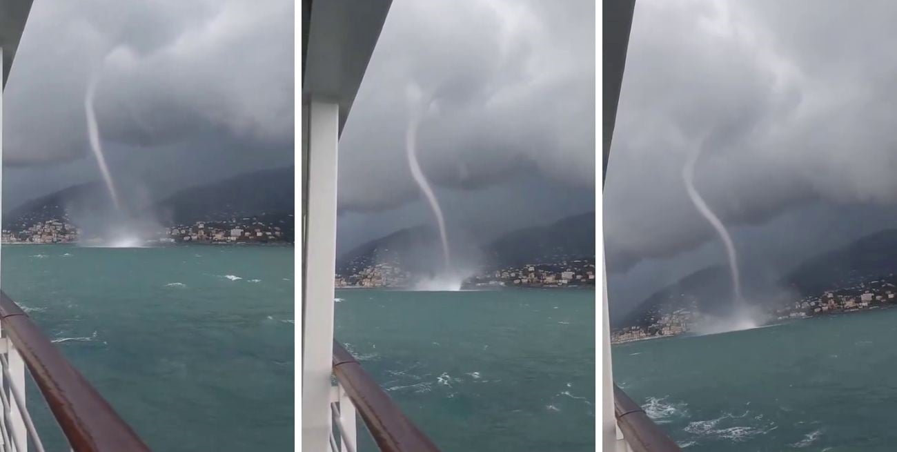 Una gigantesca tromba marina sorprendió a Italia