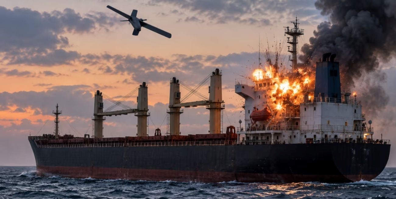 Ucrania denunció que un dron ruso atacó un buque civil en el Mar Negro