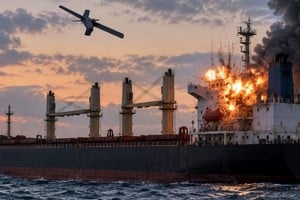 Un buque civil que navegaba por el Mar Negro con bandera de Tanzania